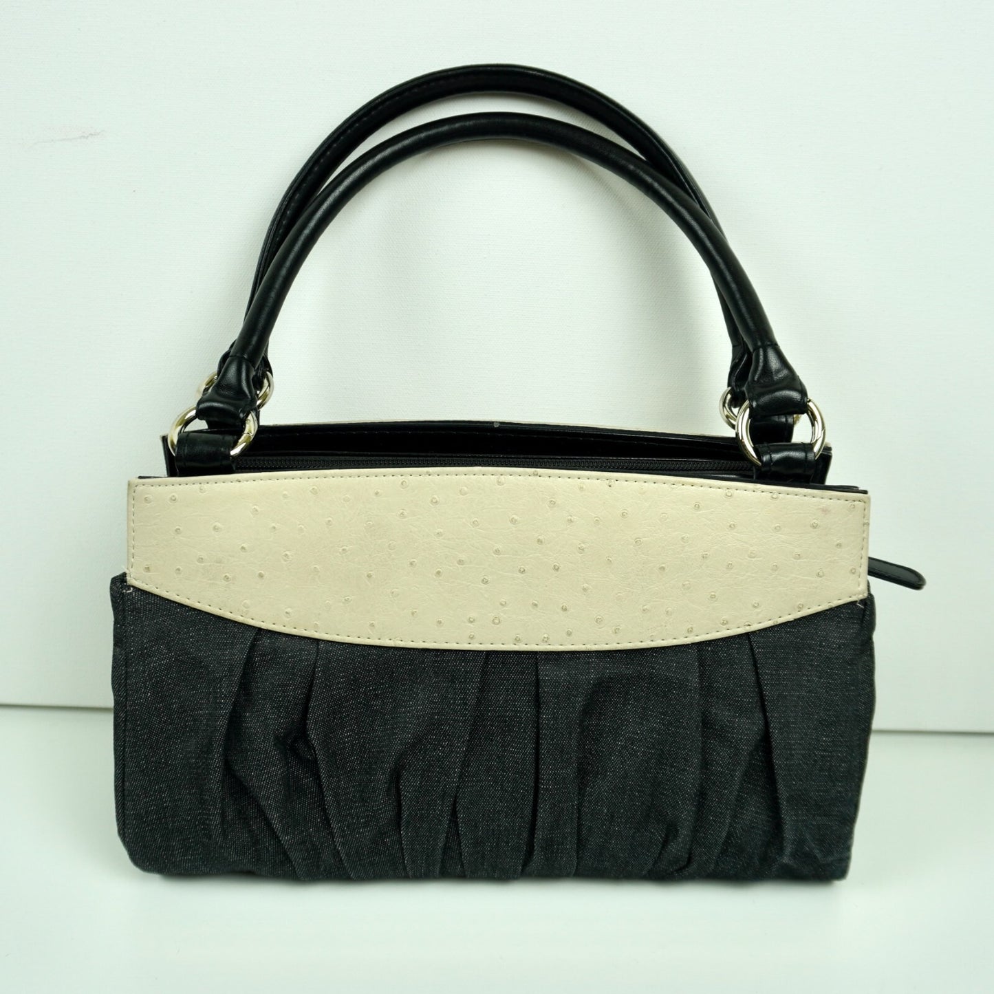 Miche Deniece Hand Bag Women Classic Shell Retired Dark Denim Ostrich Leather