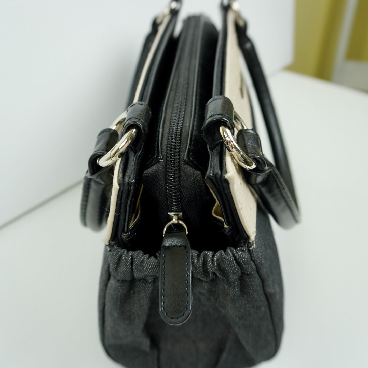 Miche Deniece Hand Bag Women Classic Shell Retired Dark Denim Ostrich Leather